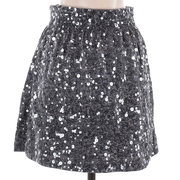 Garnet Hill Silver Gray Sequined Formal Mini Skirt Women’s Size XS - Picture 5 of 8